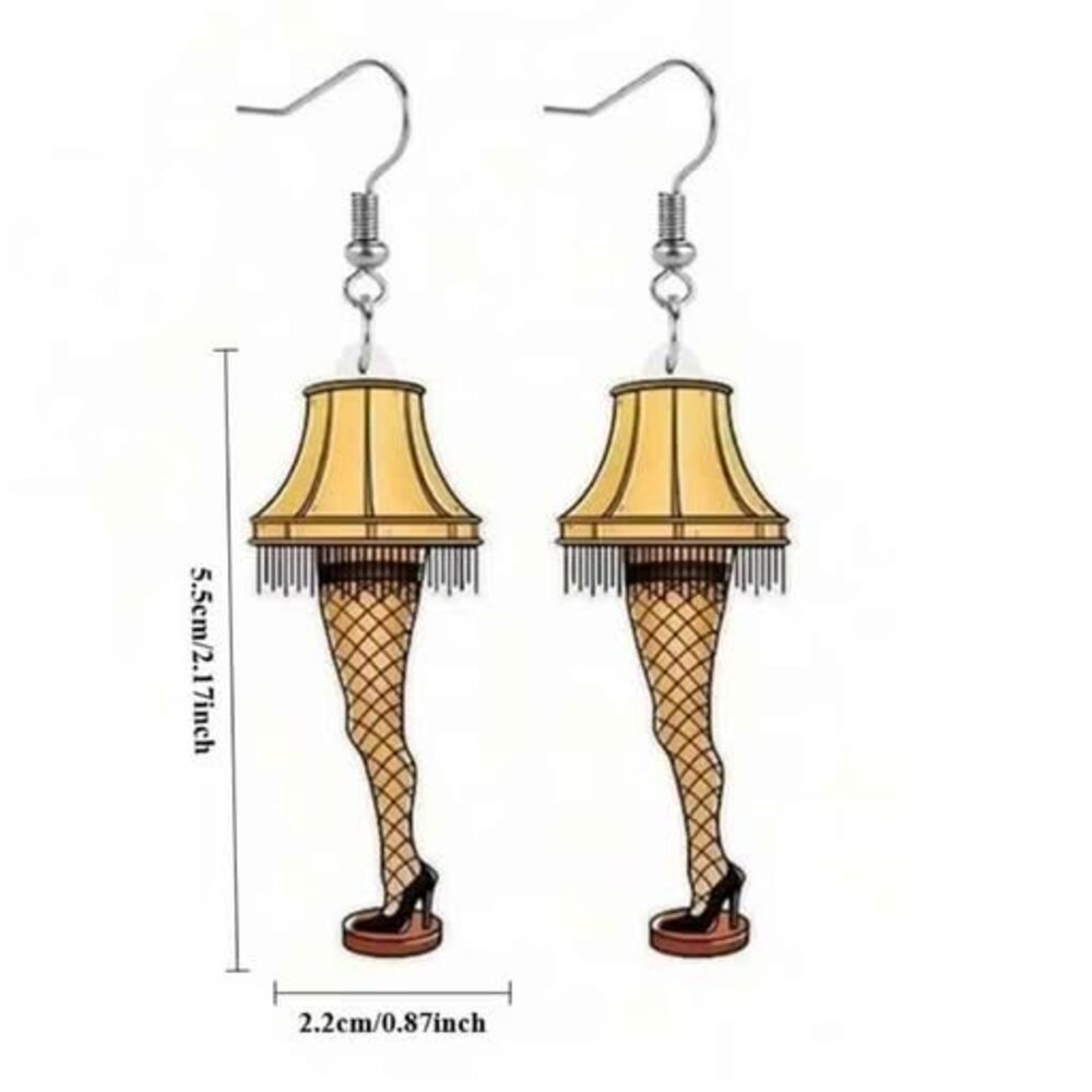 'A Christmas Story' Leg Lamp Dangle Earrings - New